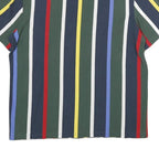 KARL KANI Mens Blue Green Red Multi Stripe Graphic T-Shirt M Short Sleeve Crew