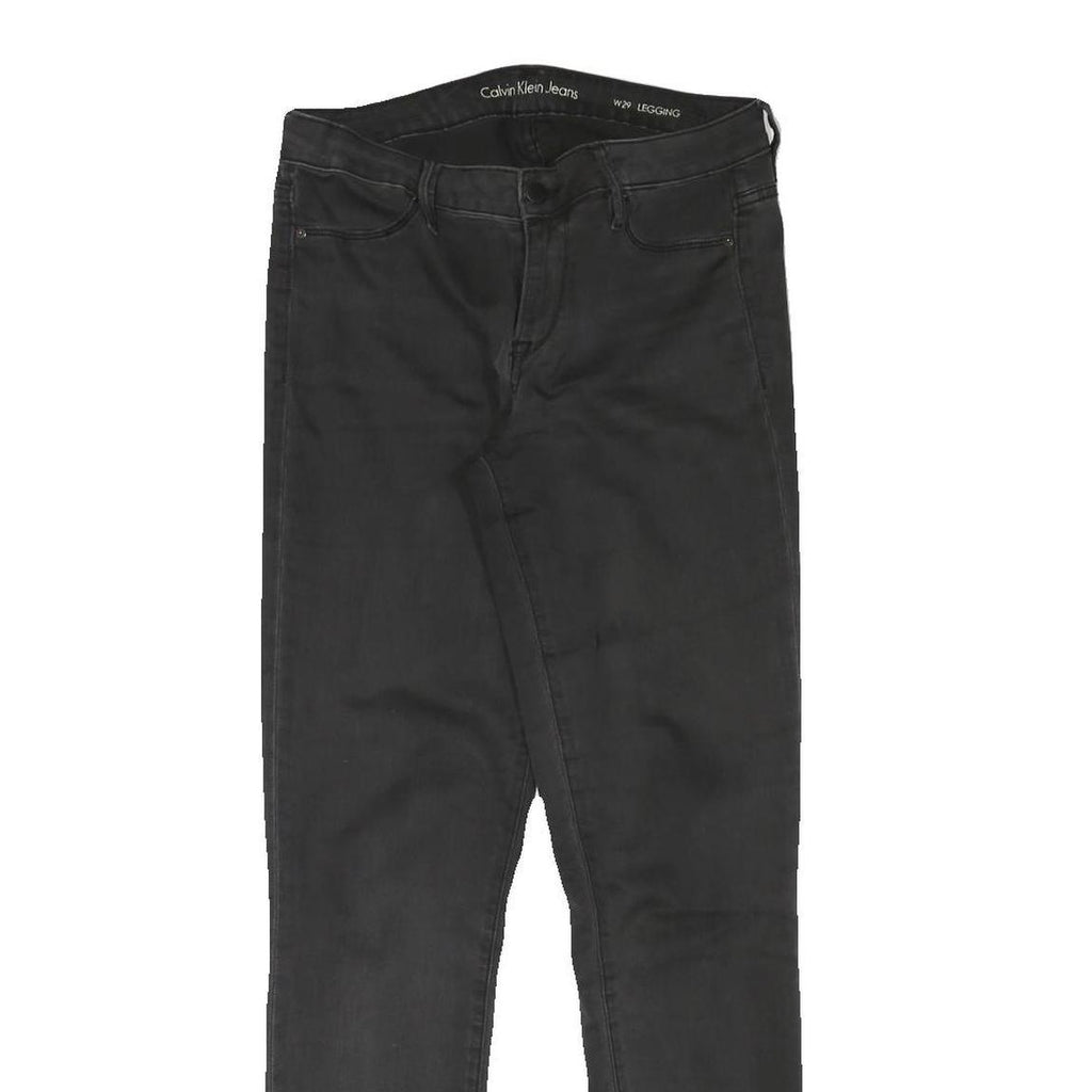 CALVIN KLEIN JEANS Womens Black Slim Skinny Denim Woven W30 L30 Stretch Zip