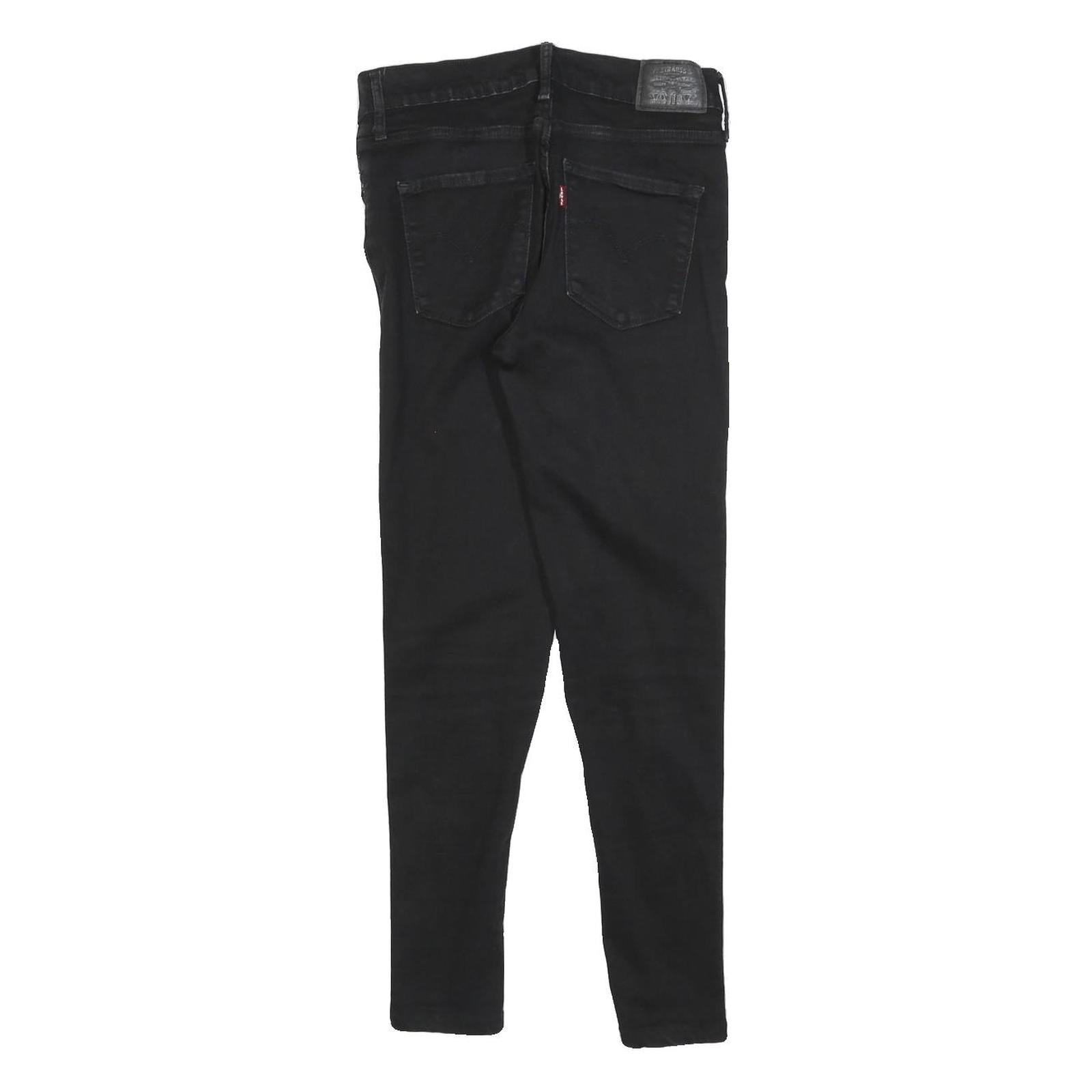 LEVI'S Womens Jeans Black Slim Skinny Denim Medium W27 L26 Cotton Blend Zip