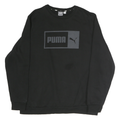 PUMA Mens Black Cotton Crew Neck XL Sweatshirt Logo Print Casual