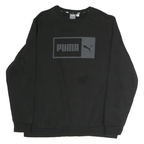 PUMA Mens Black Cotton Crew Neck XL Sweatshirt Logo Print Casual