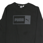 PUMA Mens Black Cotton Crew Neck XL Sweatshirt Logo Print Casual