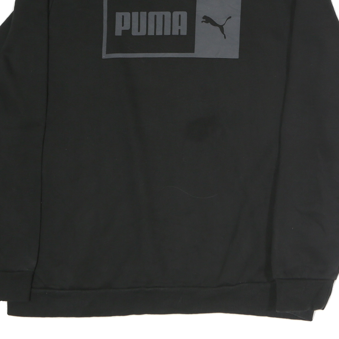 PUMA Mens Black Cotton Crew Neck XL Sweatshirt Logo Print Casual