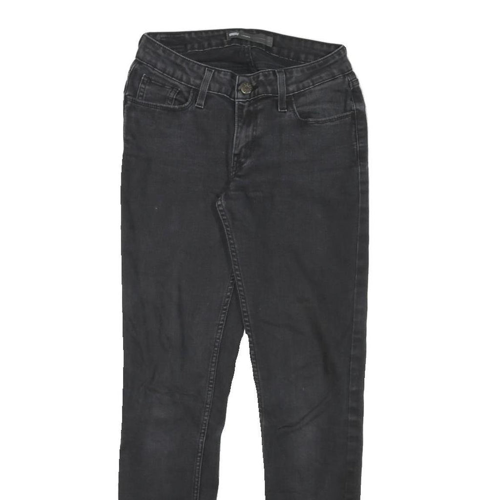 LEVI'S Womens Slim Black Denim Skinny Jeans Cotton Blend Zip W26 L28 Stylish