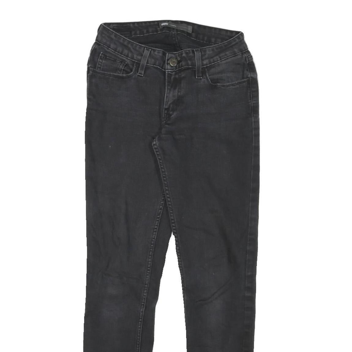 LEVI'S Womens Slim Black Denim Skinny Jeans Cotton Blend Zip W26 L28 Stylish