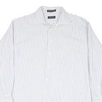 NAUTICA Mens Blue & White Stripe Shirt L Cotton Blend Casual Classic