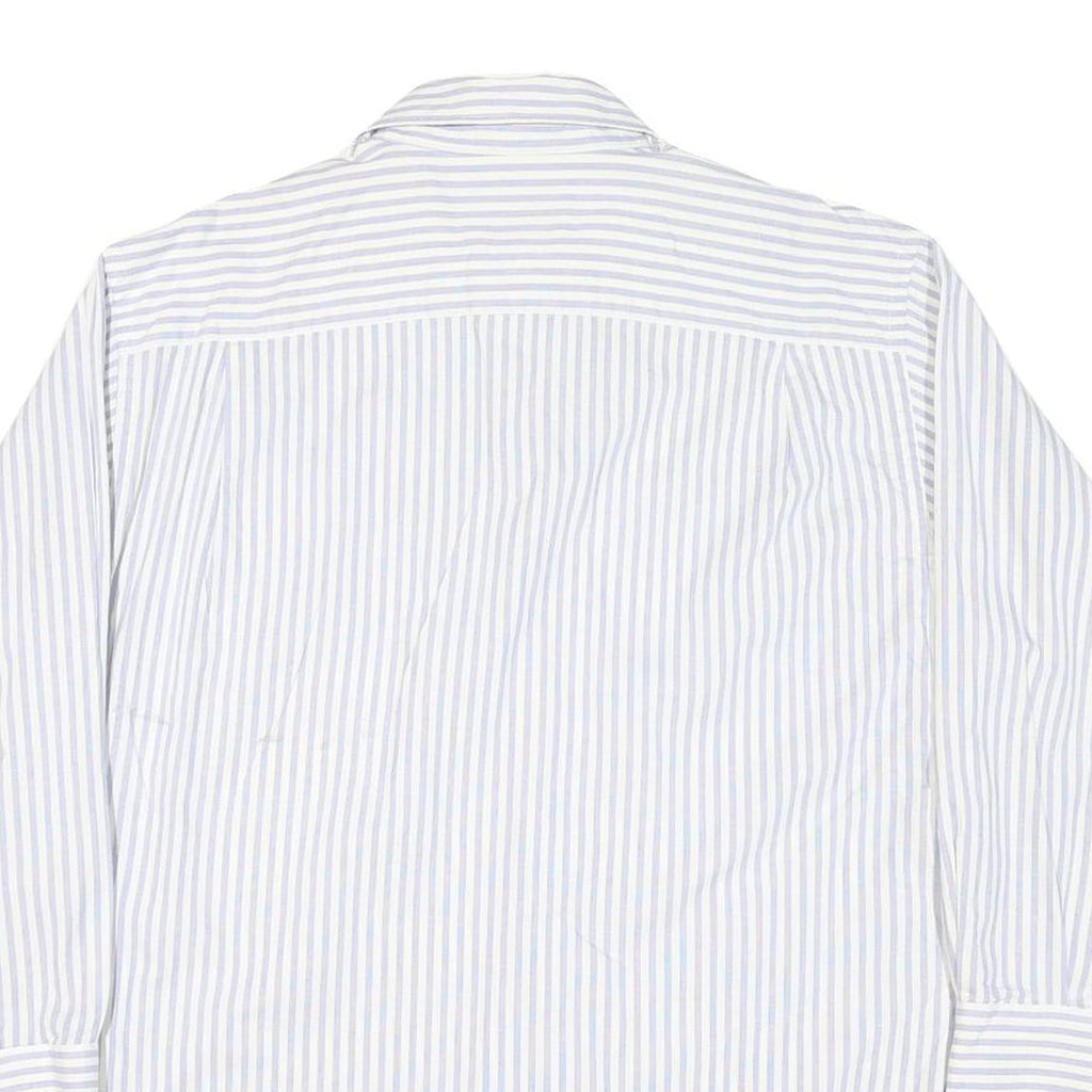 NAUTICA Mens Blue & White Stripe Shirt L Cotton Blend Casual Classic
