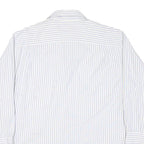 NAUTICA Mens Blue & White Stripe Shirt L Cotton Blend Casual Classic