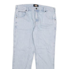 DICKIES Mens Jeans Blue Regular Straight Denim Light W34 L30 Classic Workwear