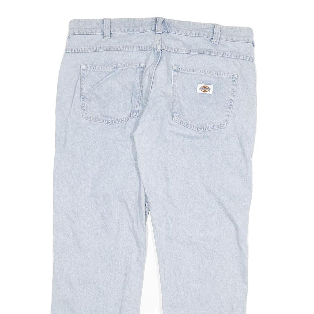 DICKIES Mens Jeans Blue Regular Straight Denim Light W34 L30 Classic Workwear