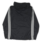 ADIDAS Mens Black White Track Jacket XL Polyester Blend Zip Hooded