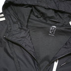 ADIDAS Mens Black White Track Jacket XL Polyester Blend Zip Hooded