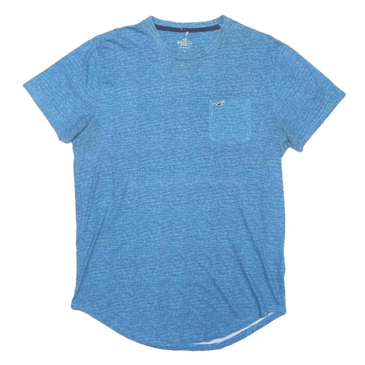 HOLLISTER Mens Blue Pocket T-Shirt L Short Sleeve Crew Neck Casual Cotton Blend