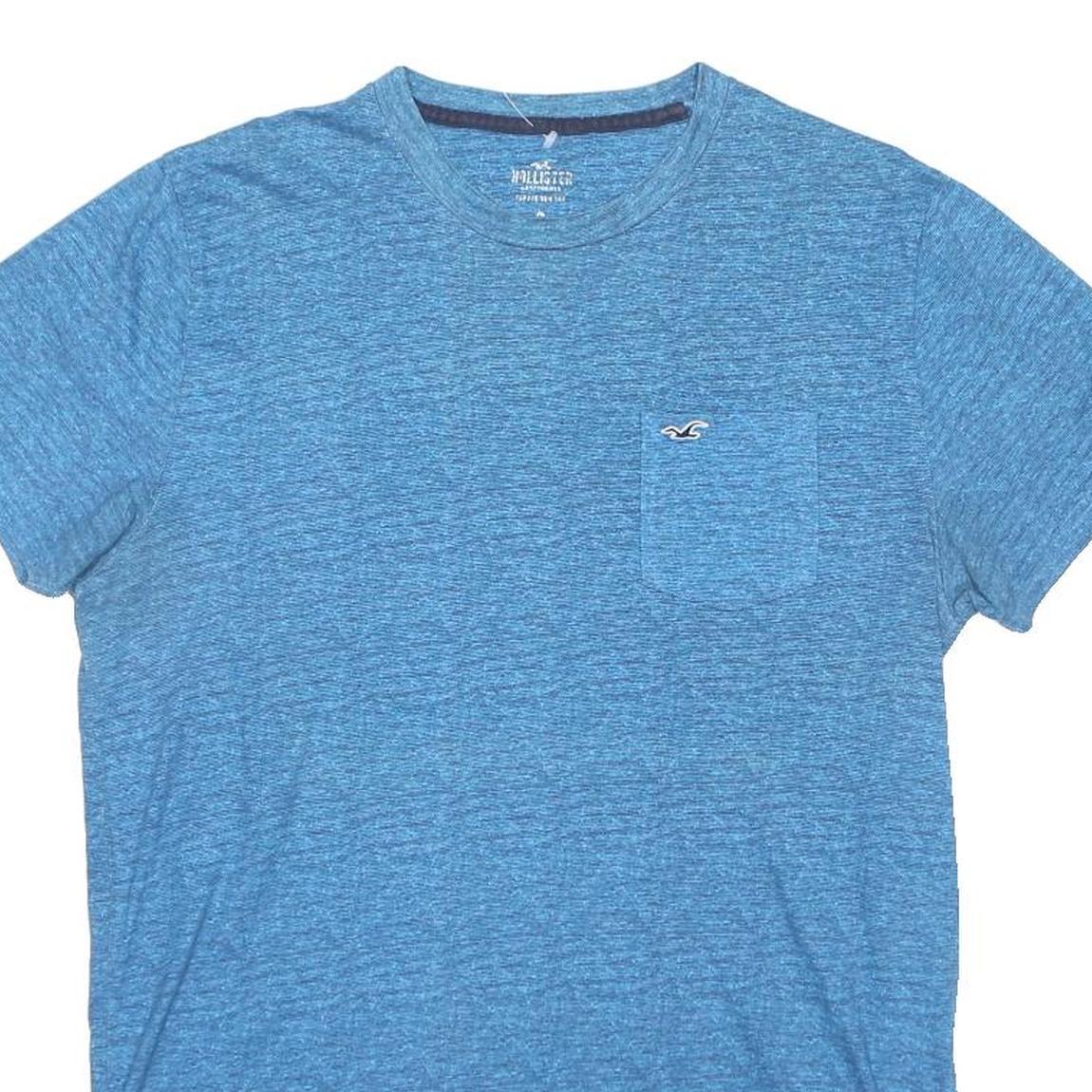 HOLLISTER Mens Blue Pocket T-Shirt L Short Sleeve Crew Neck Casual Cotton Blend