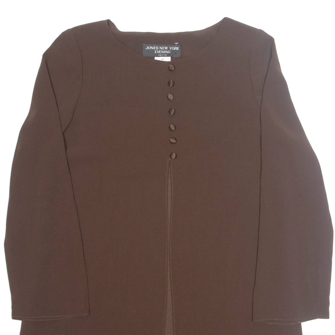 JONES NEW YORK Womens Blouse Brown Long Sleeve L
