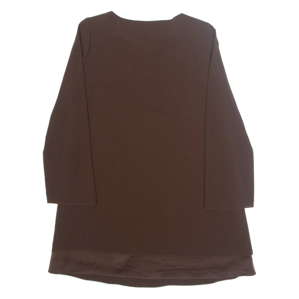 JONES NEW YORK Womens Blouse Brown Long Sleeve L