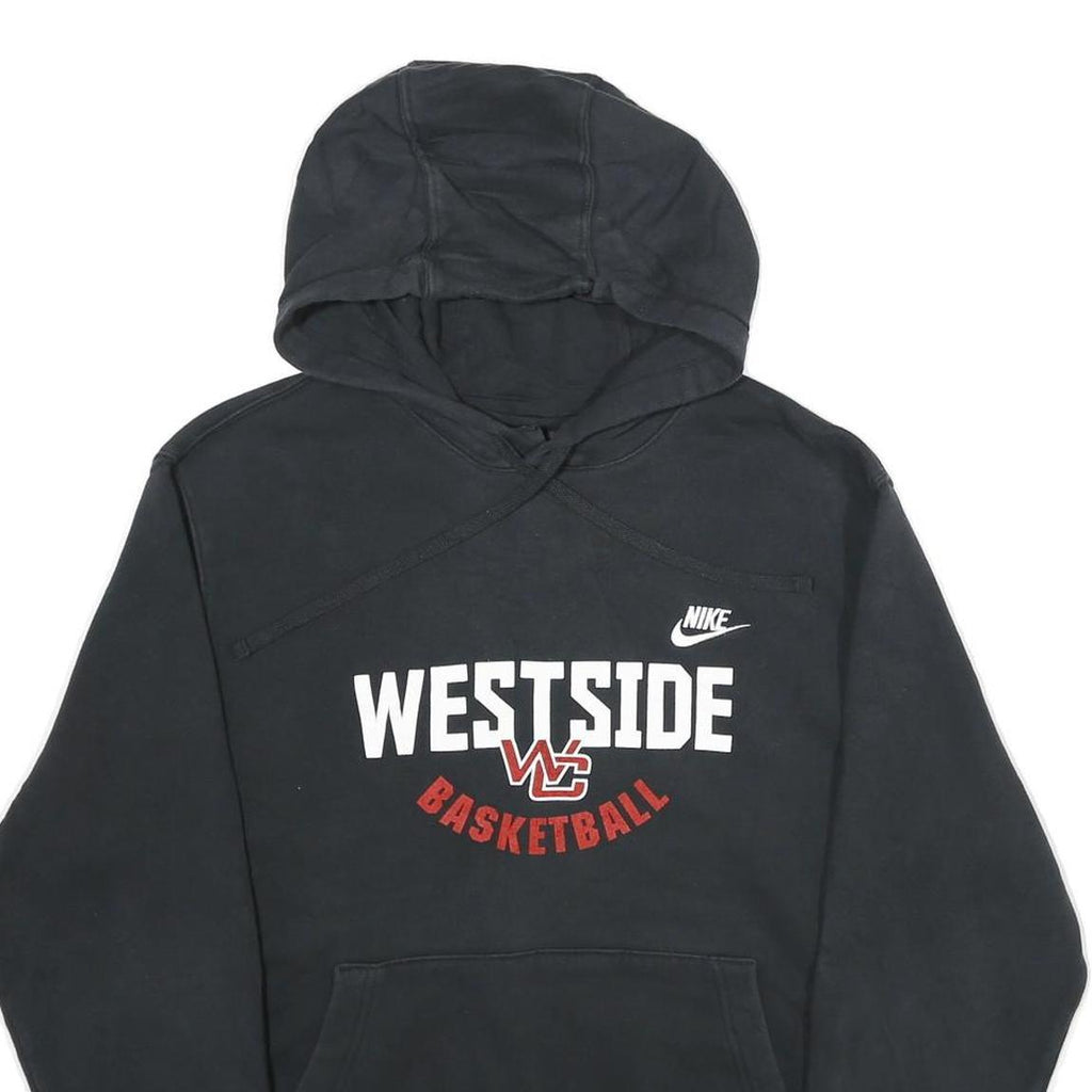 NIKE Mens Black Westside Basketball Hoodie L Cotton Blend Pullover Hooded