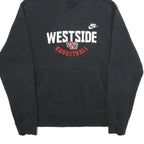 NIKE Mens Black Westside Basketball Hoodie L Cotton Blend Pullover Hooded