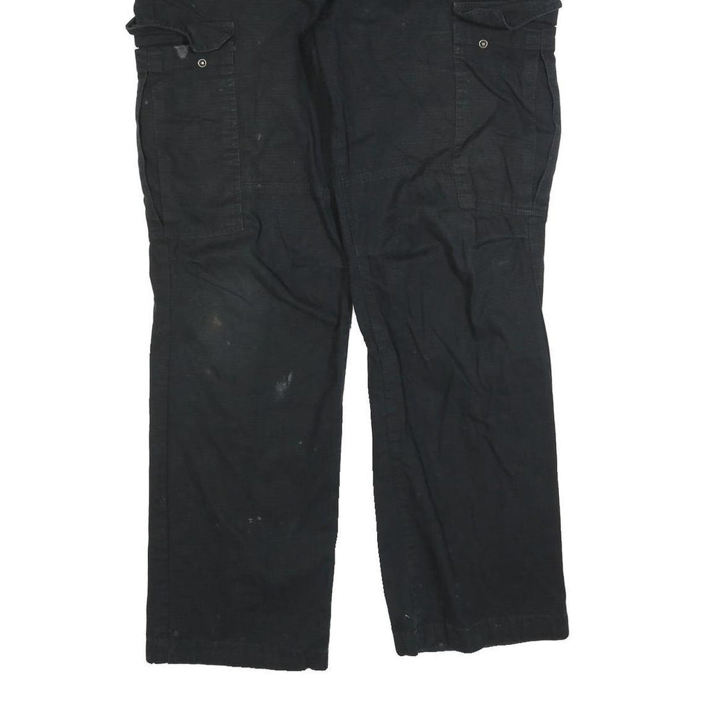 DICKIES Mens Cotton Blend Black Regular Cargo Trousers W38 L34 Workwear Zip