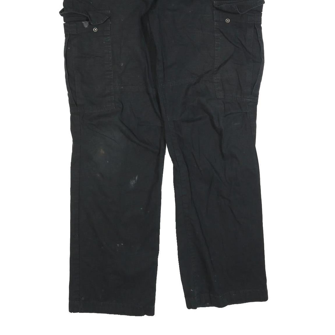 DICKIES Mens Cotton Blend Black Regular Cargo Trousers W38 L34 Workwear Zip