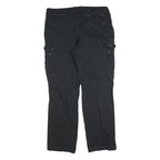 DICKIES Mens Cotton Blend Black Regular Cargo Trousers W38 L34 Workwear Zip
