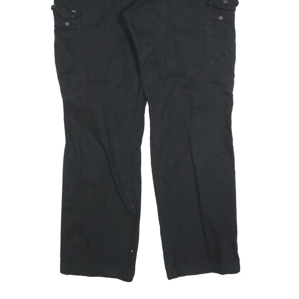DICKIES Mens Cotton Blend Black Regular Cargo Trousers W38 L34 Workwear Zip