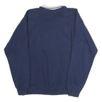 MORNING SUN Womens Navy Blue & White Floral Print Collar L Cotton Sweatshirt