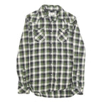 DIESEL Mens Green & Black Check Shirt S Casual Cotton Long Sleeve Buttons
