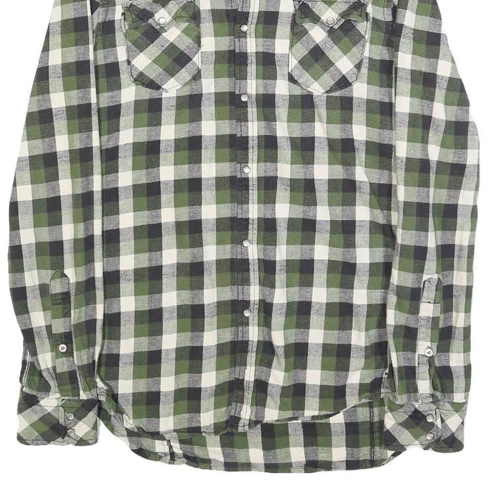 DIESEL Mens Green & Black Check Shirt S Casual Cotton Long Sleeve Buttons