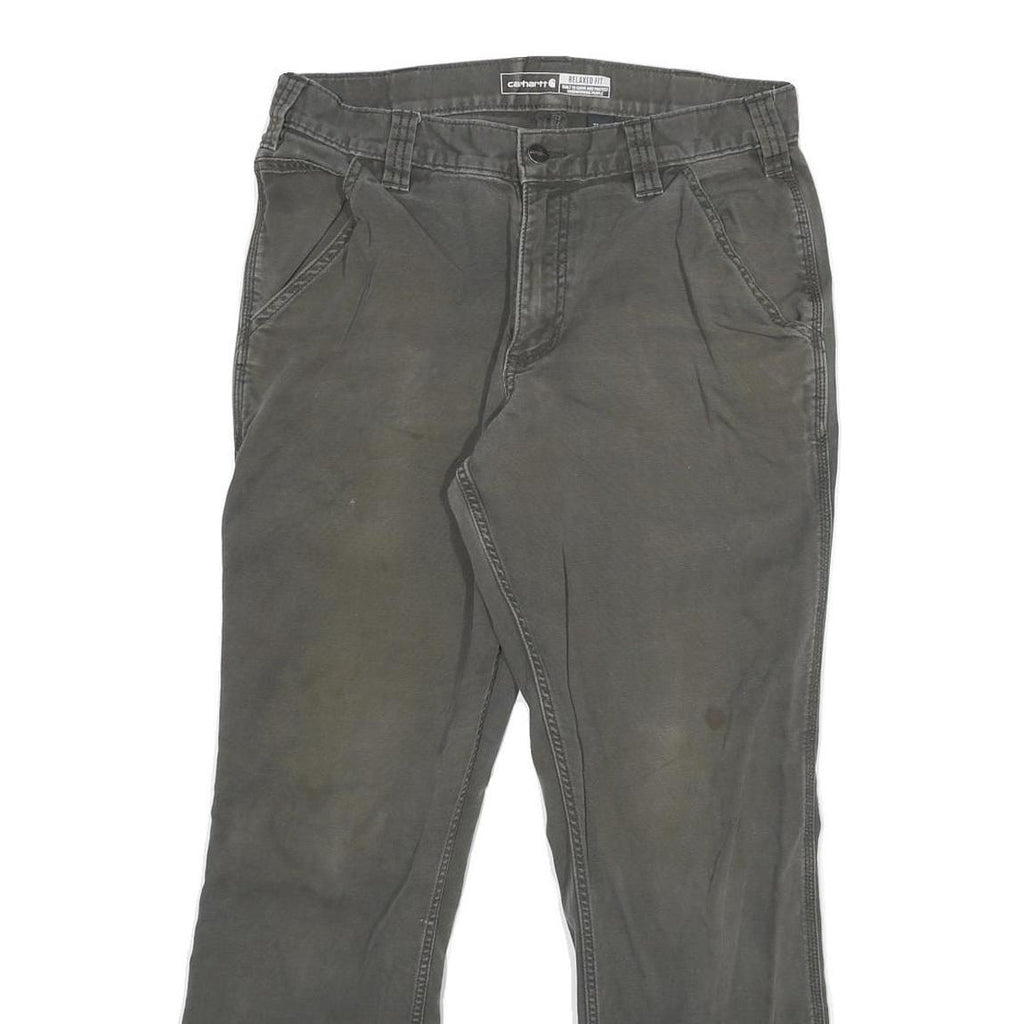 CARHARTT Mens Cotton Blend Grey Relaxed Fit Straight Leg Trousers W32 L30
