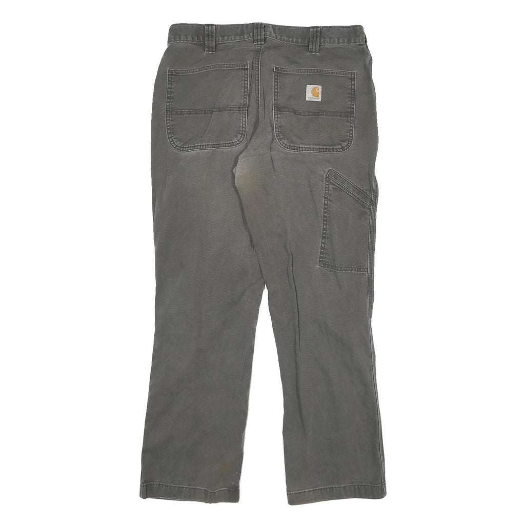 CARHARTT Mens Cotton Blend Grey Relaxed Fit Straight Leg Trousers W32 L30