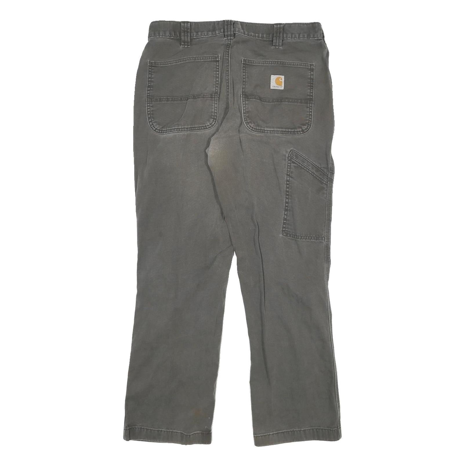 CARHARTT Mens Cotton Blend Grey Relaxed Fit Straight Leg Trousers W32 L30