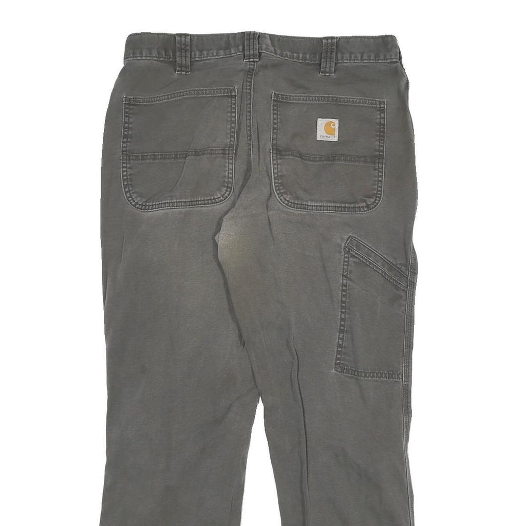 CARHARTT Mens Cotton Blend Grey Relaxed Fit Straight Leg Trousers W32 L30