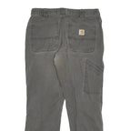 CARHARTT Mens Cotton Blend Grey Relaxed Fit Straight Leg Trousers W32 L30