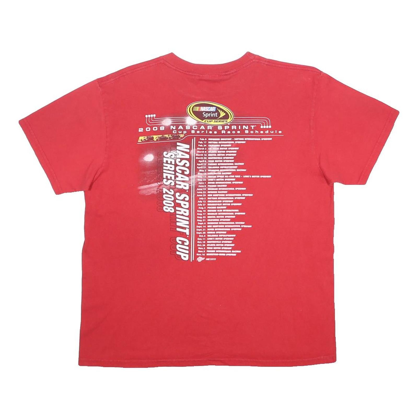 WINNER'S CIRCLE Mens Red Nascar Sprint Cup Series 2008 Graphic T-Shirt L Short