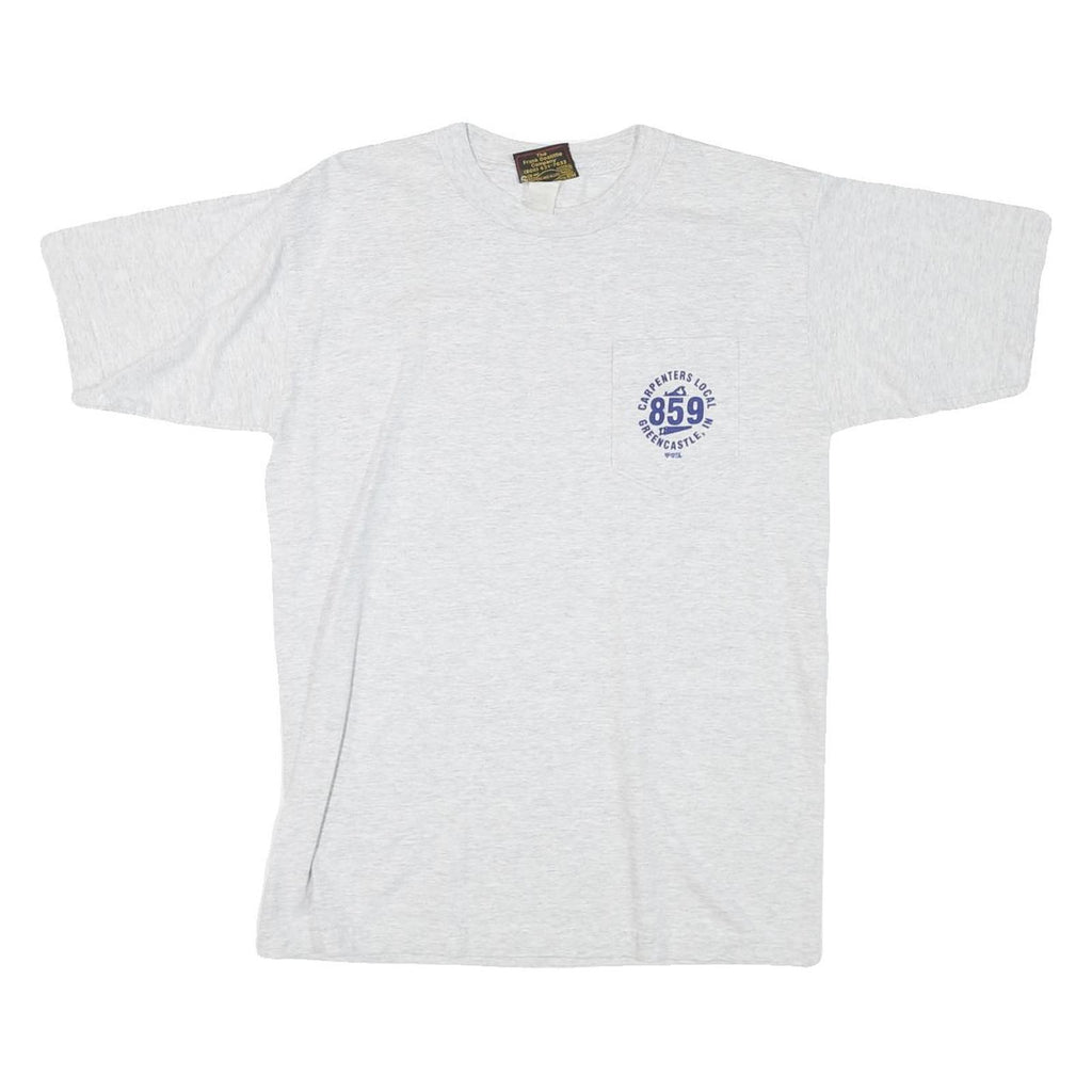 FRANK DOOLITTLE Mens Grey USA Graphic T-Shirt S Short Sleeve Crew Neck