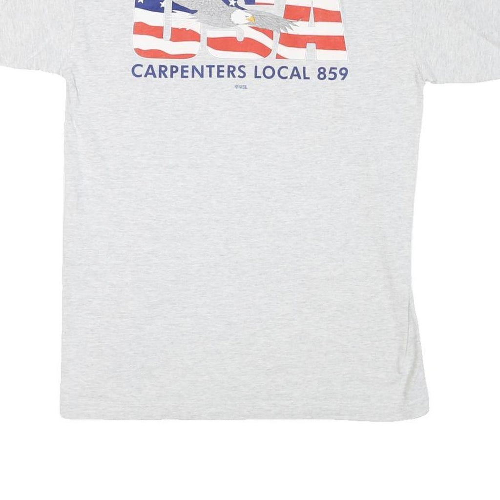 FRANK DOOLITTLE Mens Grey USA Graphic T-Shirt S Short Sleeve Crew Neck