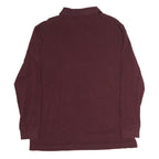 TOMMY HILFIGER Mens Maroon Long Sleeve Plain XL Cotton Classic Fit Polo Shirt