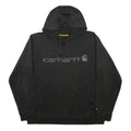 CARHARTT Mens Black Hoodie L Polyester Blend Front Logo Pullover