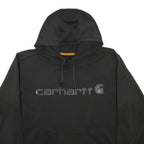 CARHARTT Mens Black Hoodie L Polyester Blend Front Logo Pullover