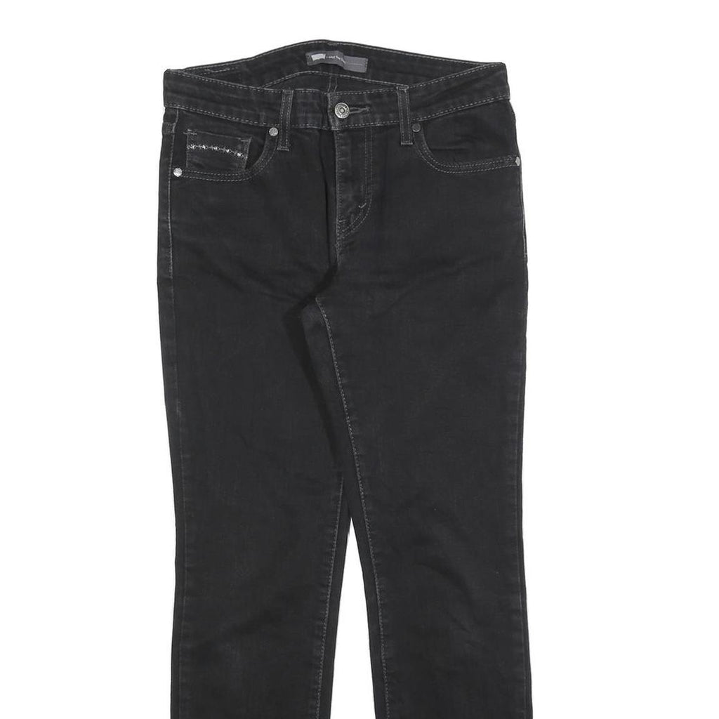 LEVI'S Womens Jeans Black Slim Skinny Denim W29 L29 Zip Cotton Blend Premium