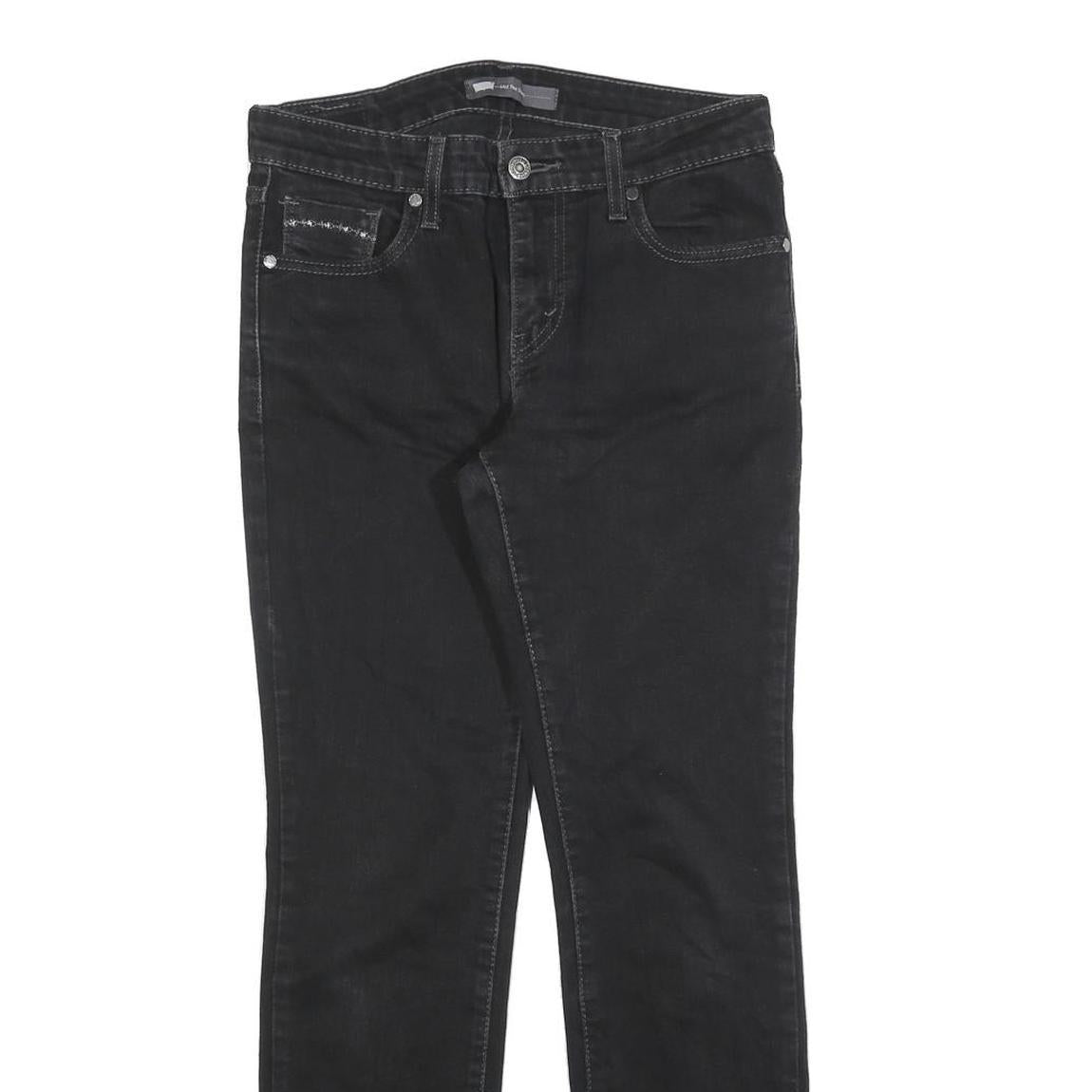 LEVI'S Womens Jeans Black Slim Skinny Denim W29 L29 Zip Cotton Blend Premium