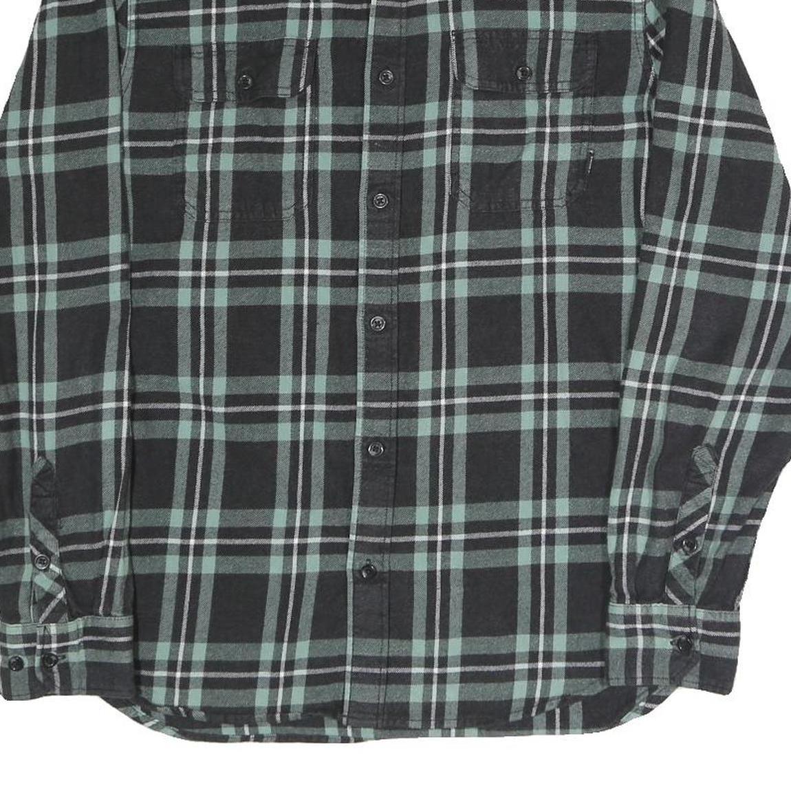 VANS Mens Black & Green Check Shirt M Cotton Blend Long Sleeve Casual