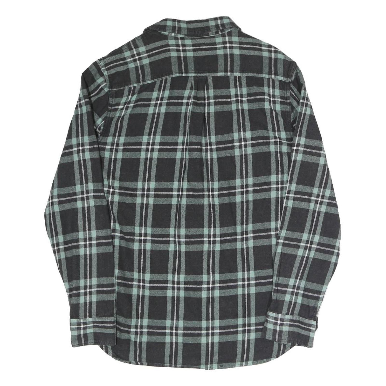 VANS Mens Black & Green Check Shirt M Cotton Blend Long Sleeve Casual