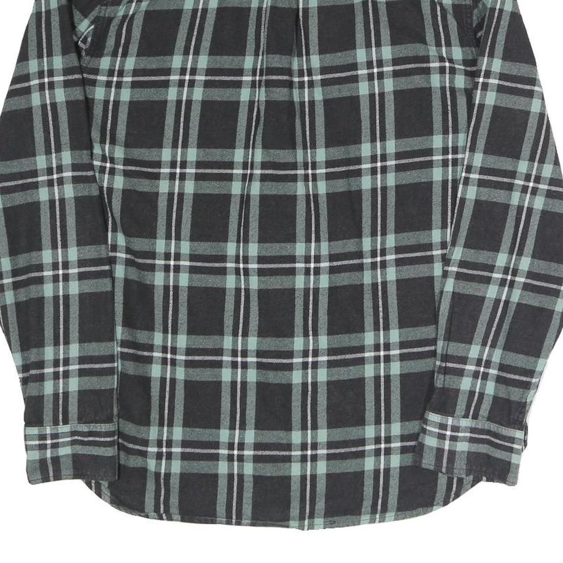 VANS Mens Black & Green Check Shirt M Cotton Blend Long Sleeve Casual