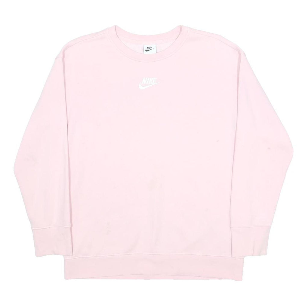NIKE Womens Pink Cotton Blend Crew Neck XL Sweatshirt Casual Athletic