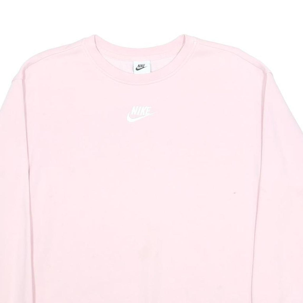 NIKE Womens Pink Cotton Blend Crew Neck XL Sweatshirt Casual Athletic
