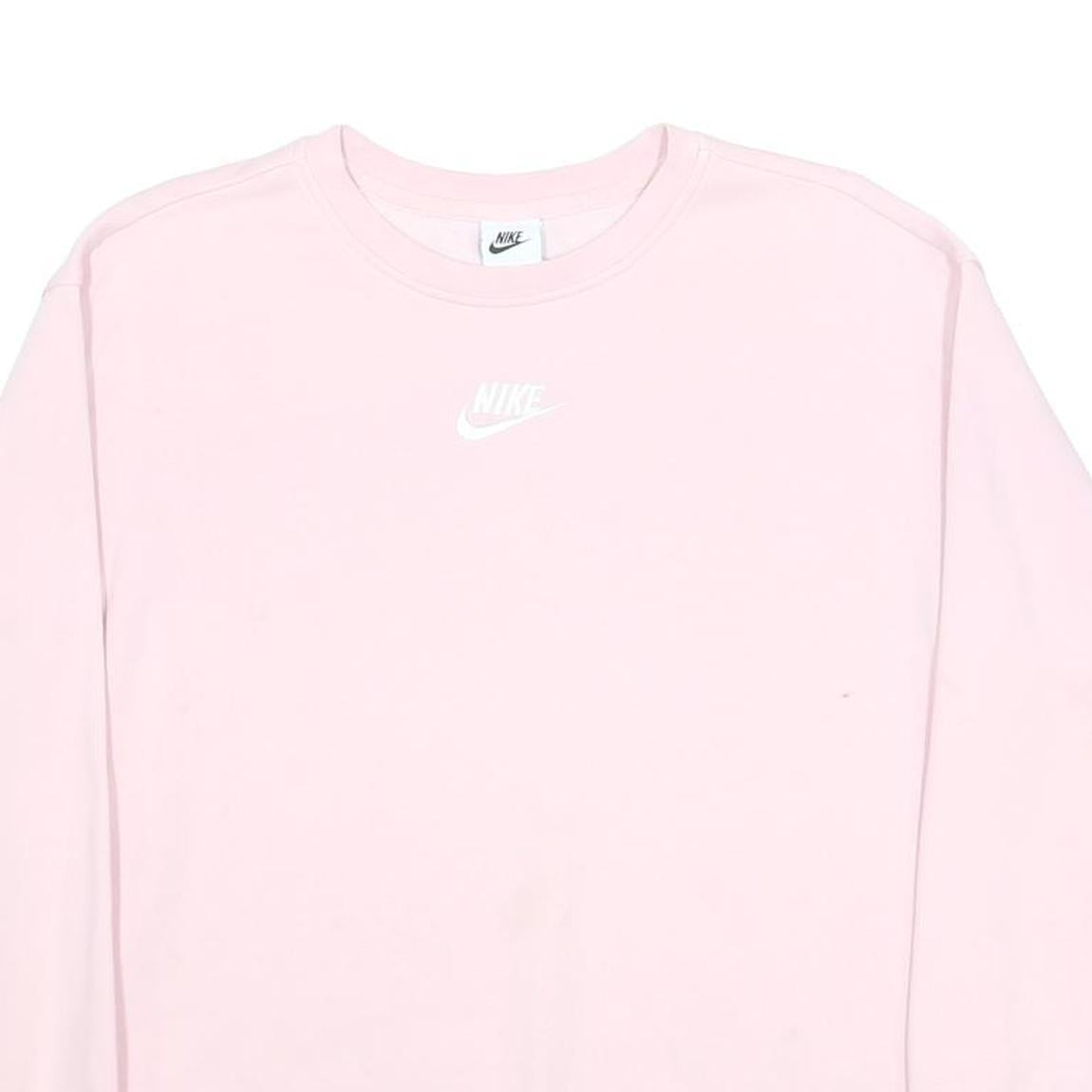 NIKE Womens Pink Cotton Blend Crew Neck XL Sweatshirt Casual Athletic