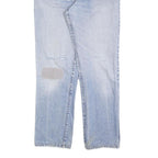 GARRY Mens Jeans Blue Regular Straight Denim Light W33 L32 Button Cotton Blend