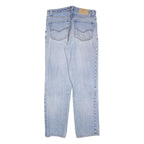 GARRY Mens Jeans Blue Regular Straight Denim Light W33 L32 Button Cotton Blend